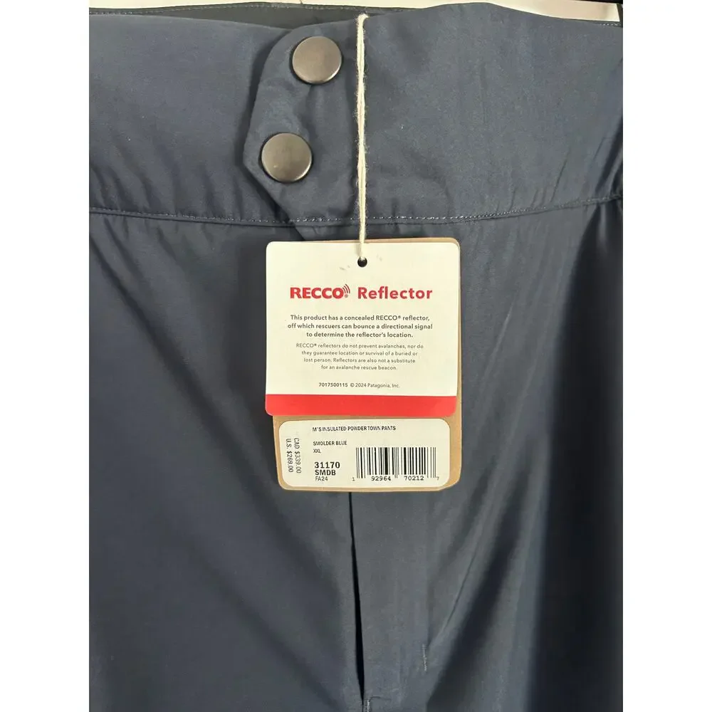 Patagonia Men's Insulated Powder Town Pants Size: XXL Color: Smolder Blue NWT - Picture 3 of 5